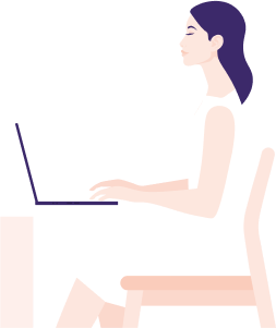 illustration d'une femme travaillant sur ordinateur